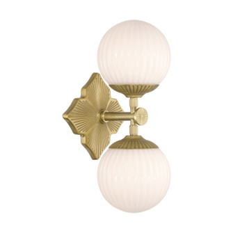Orly Two Light Wall Sconce in Aged Brass (60|ORY-1002-AG-WH)