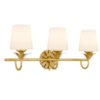 Dorothea Three Light Vanity in Gold Leaf (10|DOT8624GFL)