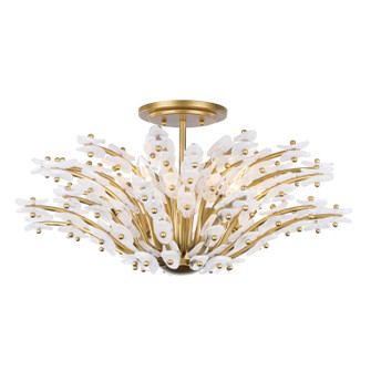 Sorra Six Light Semi-Flush Mount in Painted Legacy Brass (29|N3406-870)