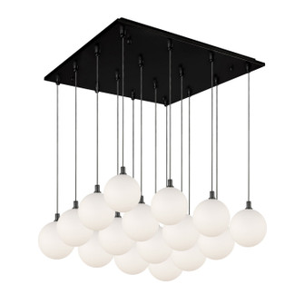 Bolla LED Pendant in Black/Opal Glass (347|MP3106BKOP-16)