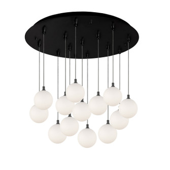 Bolla LED Pendant in Black/Opal Glass (347|MP3106BKOP-13)