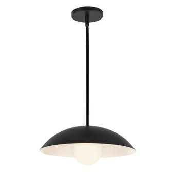 Umbra One Light Pendant in Black/Opal Glass (347|PD10814-BK/OP)