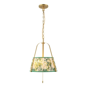 Scout Two Light Pendant in Brushed Gold/Green Linen (452|PD675213BGGL)