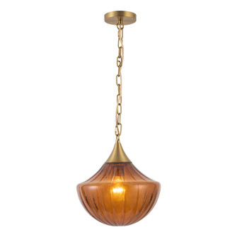 Farrah One Light Pendant in Brushed Gold/Amber (452|PD651012BGAM)