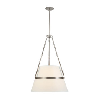 Oliver One Light Pendant in Brushed Nickel/White Linen (452|PD546719BNWL)