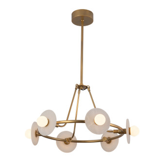 Dahlia LED Chandelier in Vintage Brass/Alabaster (452|CH346028VBAR)