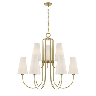Wilkes Nine Light Chandelier in Warm Brass (51|1-4701-9-322)