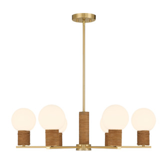 Jarrell Six Light Chandelier in Warm Brass (51|1-4080-6-322)