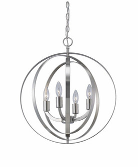 Meridian Four Light Chandelier in Brushed Nickel (387|ICH182B04BN18)