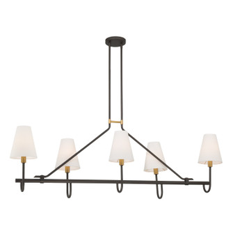 Bellforge Five Light Linear Chandelier in Legacy Brass (7|12105-855)