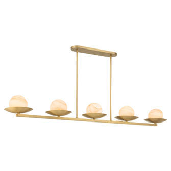 Olenne Five Light Linear Chandelier in Legacy Brass (7|10387-732)