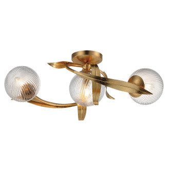 Firenze Three Light Flush Mount in Gold Leaf (16|28717CRGL)