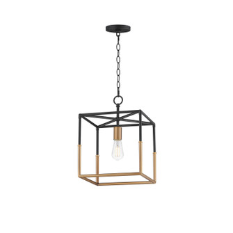 SoHo One Light Pendant in Black/Weathered Brass (16|28621BKWBR)