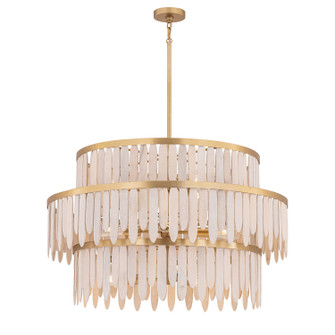 Marimba Ten Light Chandelier in Weathered White (16|22514WWTNAB)