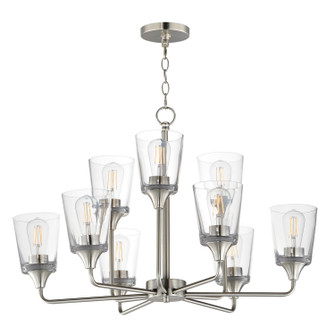 Hudson Nine Light Chandelier in Satin Nickel (16|12879CLSN)