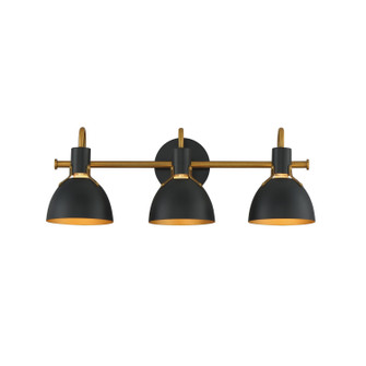 Dusk Three Light Wall Sconce in Black / Antique Brass (16|12343BKAB)