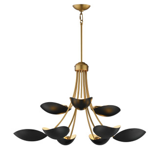 Maris Nine Light Chandelier in Black / Natural Aged Brass (16|10829BKNAB)