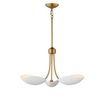 Maris Three Light Pendant in White/Natural Aged Brass (16|10824WTNAB)