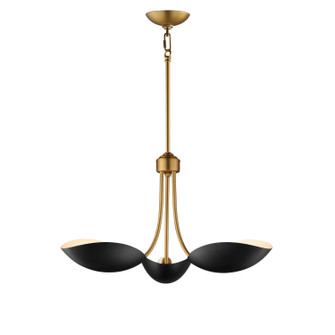 Maris Three Light Pendant in Black / Natural Aged Brass (16|10824BKNAB)