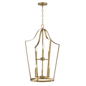 Arden Six Light Pendant in Natural Aged Brass (16|10426NAB)