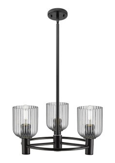 Downtown Urban Three Light Pendant in Matte Black (405|434-3CR-BK-G559-5SM)