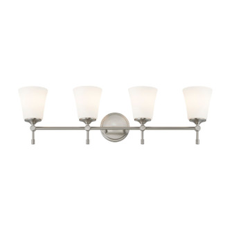 Fusion Four Light Bath Bar in Brushed Nickel (102|FSN-8314-OPAL-NCKL)