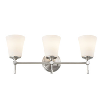 Fusion Three Light Bath Bar in Brushed Nickel (102|FSN-8313-OPAL-NCKL)