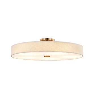Textile LED Semi-Flush Mount in Brushed Brass (102|FAB-9307-CREM-BRSS)