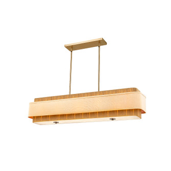 Textile Five Light Linear Pendant in Brushed Brass (102|FAB-9025-CREM-BRSS)