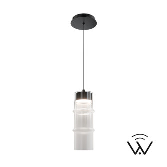 Kanister LED Pendant in Black/White Glass (34|PD413612-TWA-BKWT)