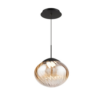 Swazey LED Pendant in Black/Amber Glass (34|PD407609-BKAM)
