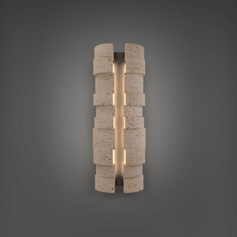 Formation LED Outdoor Wall Sconce in Beige Travertine/Black (281|WSW210624-WV/BK)