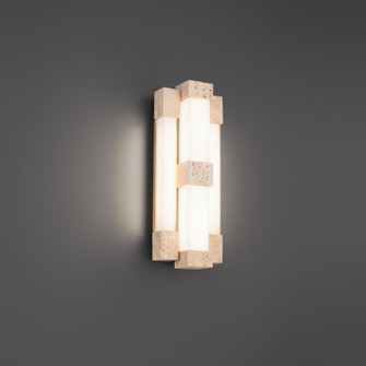 Conan LED Wall Sconce in Beige Travertine/Aged Brass (281|WS244616-WV/AB)