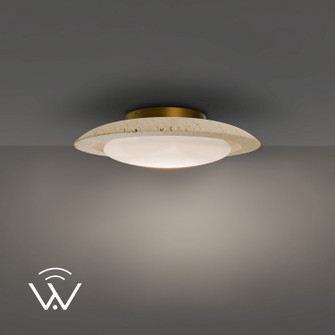 Saturno LED Flush Mount in Beige Travertine/Aged Brass (281|FM264620-TWA-WV/AB)
