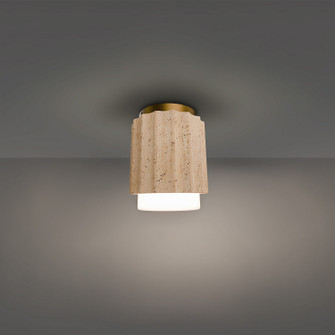 Caviar LED Flush Mount in Beige Travertine/Aged Brass (281|FM222607-WV/AB)
