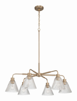 Pleated Six Light Chandelier in Premium Bronze (46|61126-CPZ)