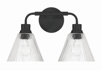 Pleated Two Light Vanity in Flat Black (46|61102-FB)