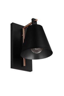Blake One Light Wall Sconce in Flat Black/Satin Brass (46|60961-FBSB)
