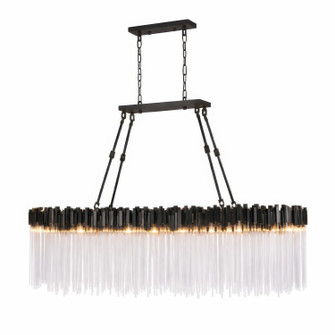 Matrix Ten Light Linear Pendant in Matte Black/French Gold (137|309N10MBFG)