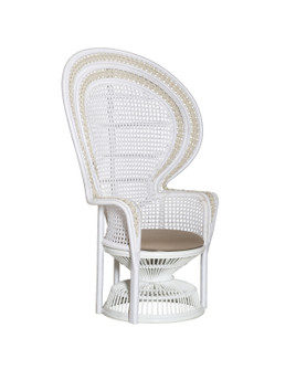 Emanuelle Armchair in White/Natural (142|7000-1072)