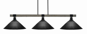 Tacoma Three Light Billiard/Island in Matte Black & Painted Distressed (200|1863-MBDW-4019)