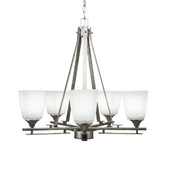 Uptowne Five Light Chandelier in Aged Silver (200|325-AS-460)