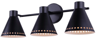 Albie Three Light Vanity in Matte Black (387|IVL1237A03BK)