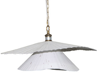 Ravi One Light Pendant in White Distress & Antique Brass (387|IPL2246B01WA)