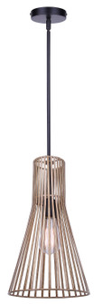 Elim One Light Pendant in Matte Black + Brushed Brown (387|IPL1238A01BKB)
