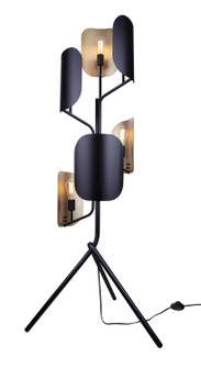 Zyric Six Light Floor Lamp in Matte Black & Painted Gold (387|IFL2280B67BKG)