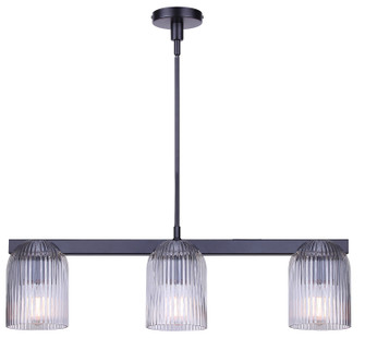 Renzo Three Light Chandelier in Matte Black (387|ICH1243A03BK)