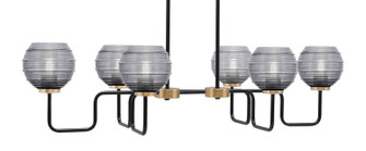 Sandia Six Light Bar in Matte Black & New Age Brass (200|6236-MBNAB-5112)
