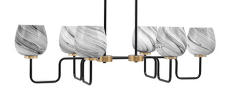 Sandia Six Light Bar in Matte Black & New Age Brass (200|6236-MBNAB-4819)