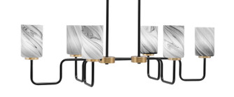Sandia Six Light Bar in Matte Black & New Age Brass (200|6236-MBNAB-3009)